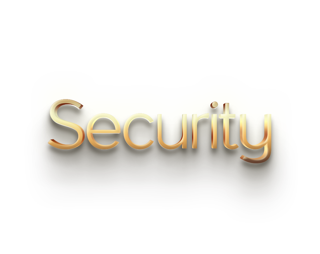 WORD SECURITY gold 3D text effects art typography PNG images free